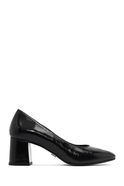 Derimod Pantofi din piele cu toc gros negru pentru femei 25AFD162016