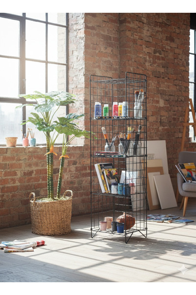 Blamb 5 Raflı Dekoratif Tel Kitaplık