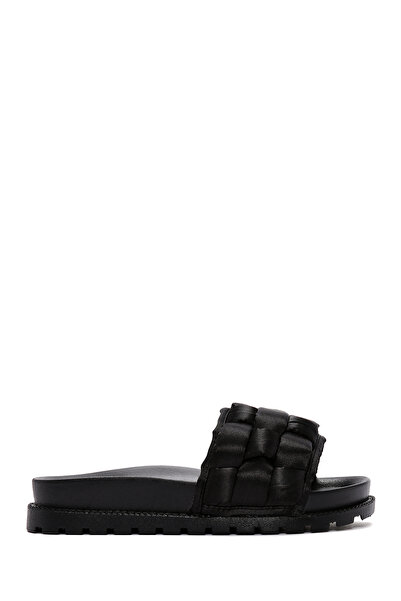 Derimod Women's Black Knitted Detailed Jelly Slippers 25Sfe4902Pv