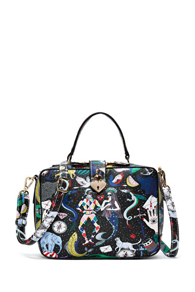 Derimod Kadın Siyah Uzun Askılı Baskılı Kol Çantası 25ABD240226