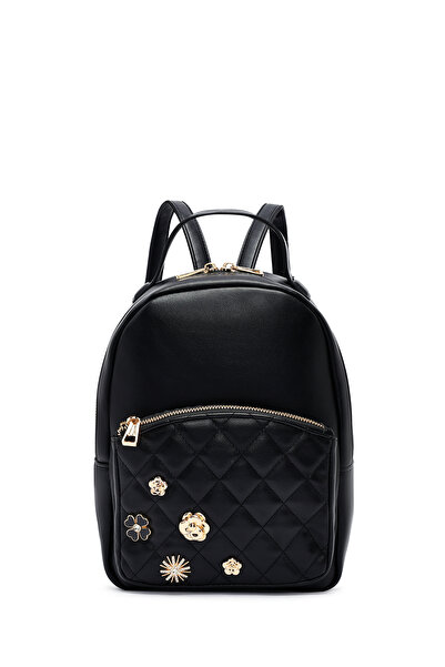 Derimod Rucsac matlasat cu accesorii negre pentru femei 25ABD2614KP