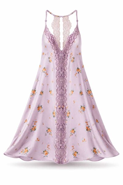 GOB Büyük Beden BAHAR Saten Gecelik