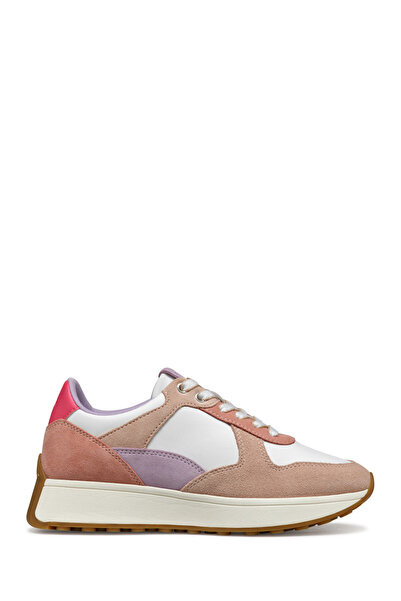 Geox Γυναικεία πολύχρωμα παπούτσια D Amabel A - Nappa + Suede Lace-Up Sneaker...