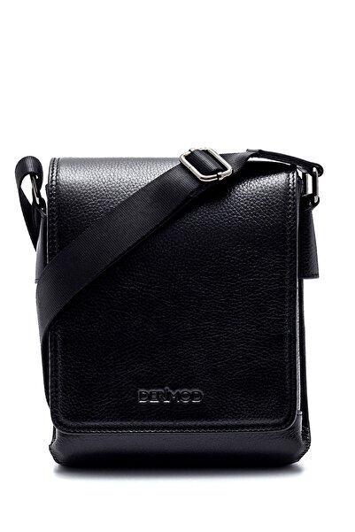 Derimod Men's Black Leather Messenger Bag 21Sbd3106Ft
