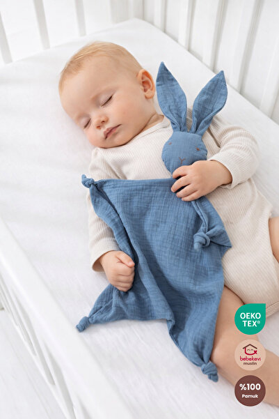 Bebekevi %100 Pamuk OEKO-TEX Sertifikalı Müslin Tavşan Uyku Arkadaşı
