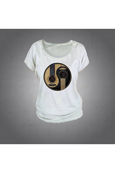 Herşey Nota Chitară tricou Femeie Ecru