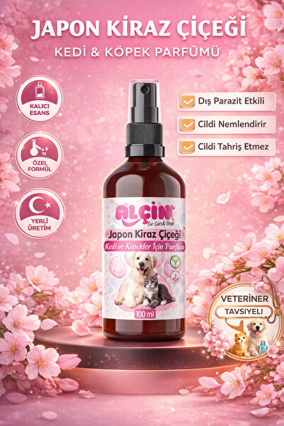 ALÇİN Kedi Ve Köpek Parfümü Parazit Karşıtı Içerikli Japon Kiraz Çiçeği Kokul...