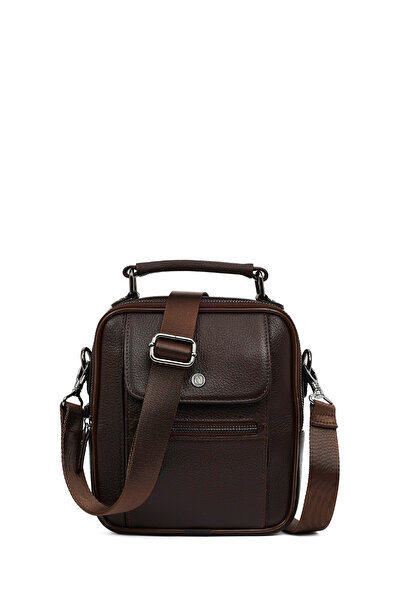 Derimod حقيبة ماسنجر من الجلد البني للرجال 21SBD3100FT