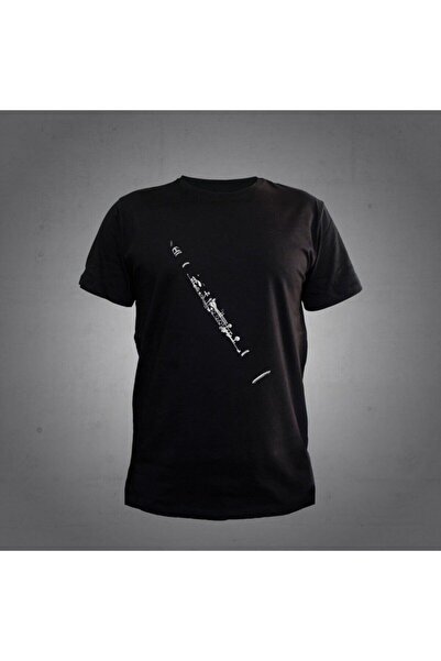 Herşey Nota Clarinet negru unisex Figuril tricou