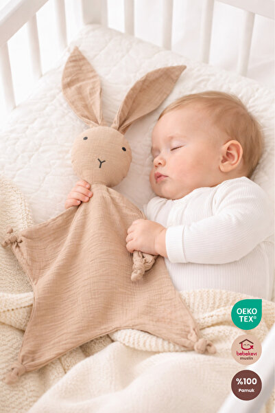 Bebekevi %100 Pamuk OEKO-TEX Sertifikalı Müslin Tavşan Uyku Arkadaşı