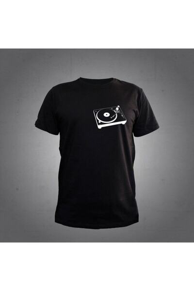 Herşey Nota DJ gramofon crni T-shirt unisex