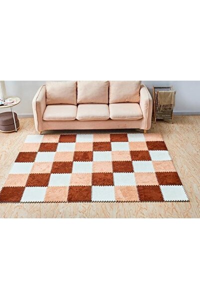 OEM Set 10 Bucati de covor sub forma de puzzle, din spumă EVA, 30×30 cm, bej.