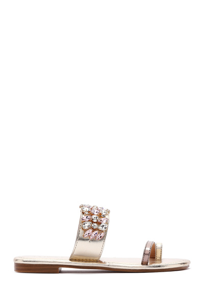 Derimod Kadın Altın Taşlı Parmak Arası Terlik 25SFE450014