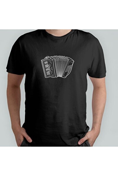 Herşey Nota Acordeon Negru tricou Unisex