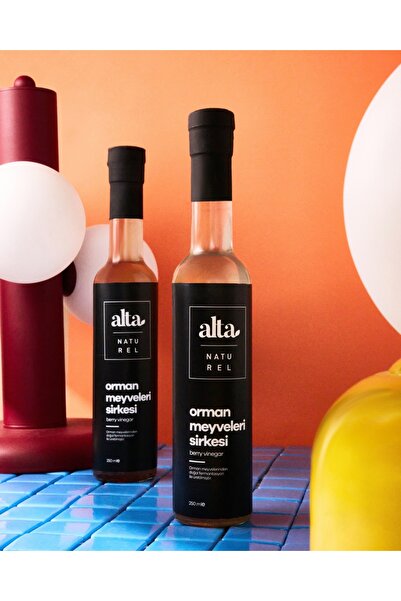 Alta Naturel Doğal Fermente Orman Meyveleri Sirkesi Katkısız Cam Şişe Ev Yapı...
