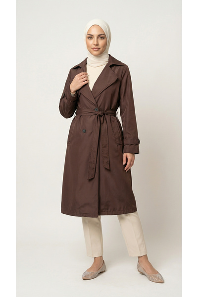 BENAHOLL Dorera Trench με κορδόνια στα μανίκια και κουμπιά στο μπροστινό μέρο...