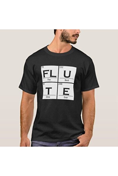 Herşey Nota Флейта Странична флейта Черно Дамско Мъжко Тениска