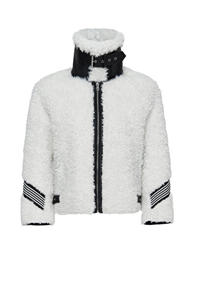 Derimod Meribel Kadın Beyaz Peluş Deri Ceket 24WGD5205FF