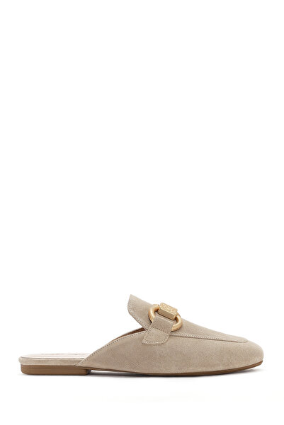 Derimod Papuci de damă din piele de căprioară cu cataramă bej 25SFD 200210