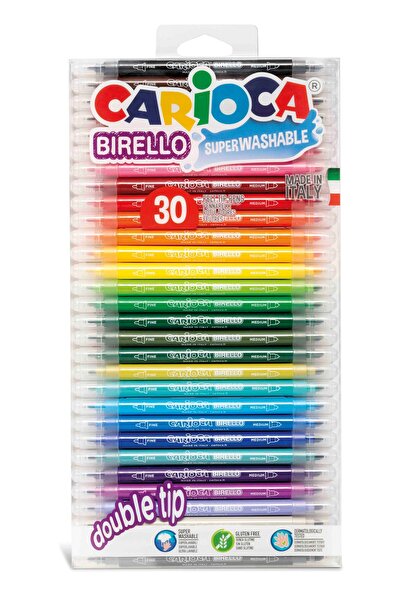 carioca Birello Süper Yikanabilir Çift Taraflı Keçeli Boya Kalemi 30'lu