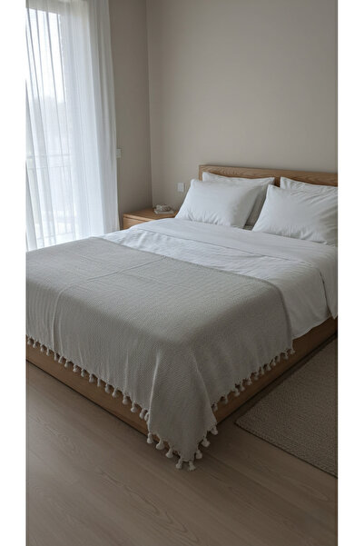 TECHTACT 100% Cotton Black Bench Woven Pique 130X180 Single Size Gray Beige M...