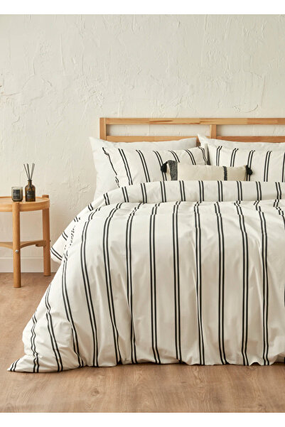 Bella Maison %100 Pamuk Ranforce April Çift Kişilik Nevresim Seti Beyaz (200x...