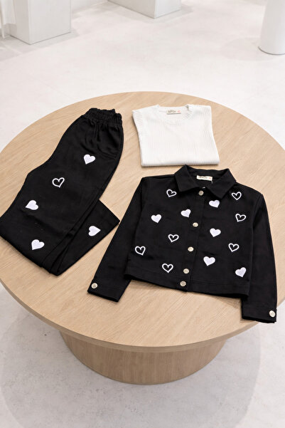 harby kids Σετ Με σχέδιο τεμαχίων για κορίτσια 3-10 ετών - Μαύρη Καρδιά - Συν...