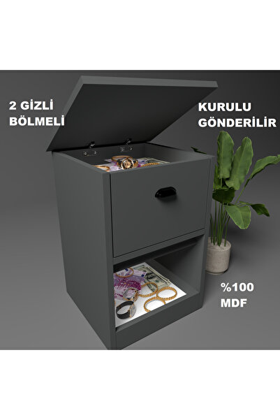 KONAK EV EŞYALARI İKİ GİZLİ BÖLMELİ MDF KOMODİN,KURULU GÖNDERİLİR,MONTAJA GER...