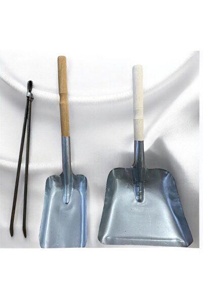 Genel Markalar 2 Adet Kürek ve Maşa Seti , Soba Şömine Mangal Kömür ve Köz iç...