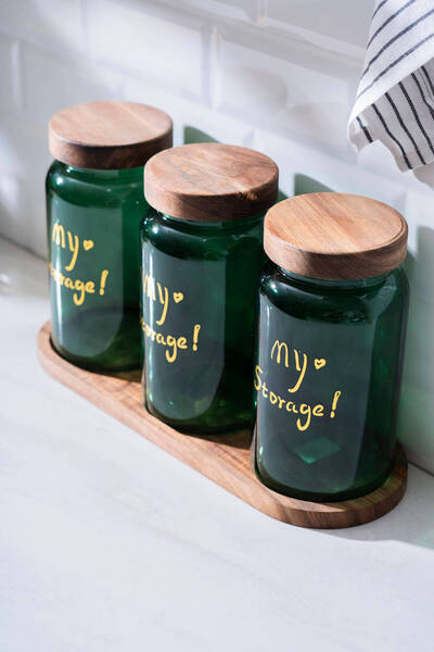 ACAR Pierre Akasya Kapaklı Kavanoz Seti - 19 cm