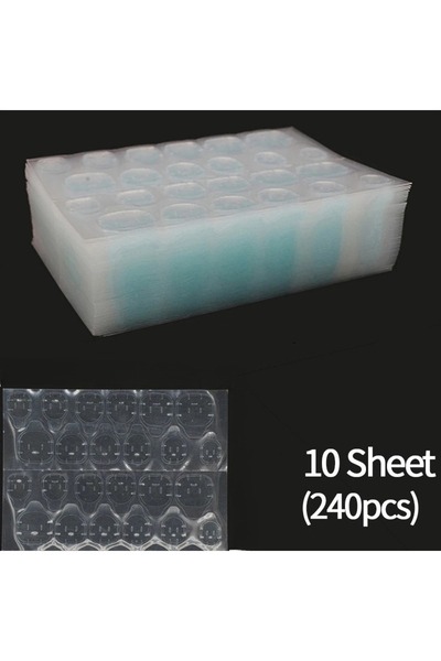 Choice 240 قطعة من غراء هلام الأظافر مزدوج الوجهين، شريط لاصق شفاف لتزيين الأ...