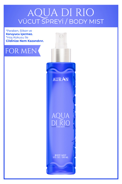 AURAN Aqua Di Rio Parfümlü Erkek Vücut Spreyi Ferahlatıcı ve Etkileyici Vücut...