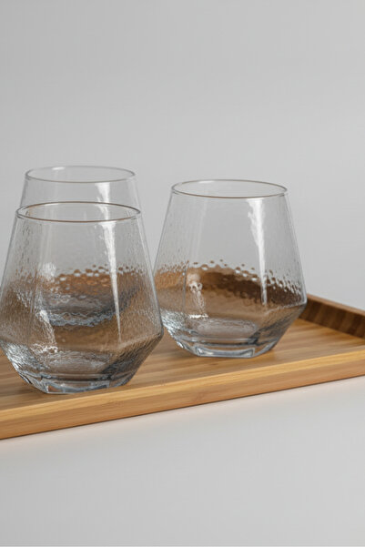 İpek Porselen 6-Person Blue Geometric Design Water and Presentation Cup Set