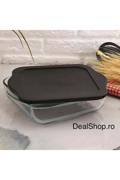 dealshopromania Tavă rezistentă la căldură Yena de 2 litri cu capac Borcam 59034