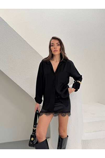 İLKCET MODA Modal Fabric Oversize Γυναικείο Πουκάμισο