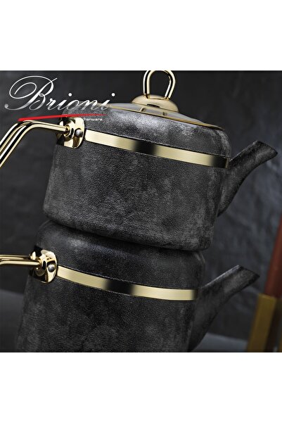 Brioni طقم إبريق شاي رويال ستون - حجر رملي/ذهبي