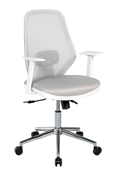 Ofisbazaar Dali Beyaz Fileli Çalışma Koltuğu | Ergonomik Şef ve Toplantı Kolt...