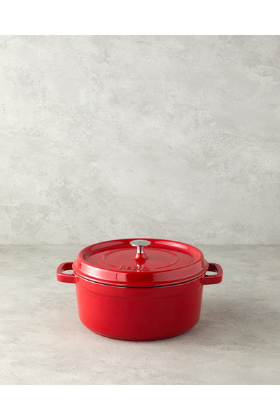 English Home Hecha Demir Döküm Tencere 24 cm Kırmızı