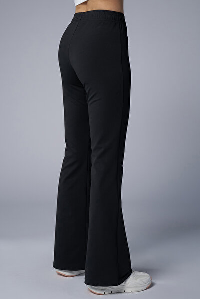 bilcee Peak γυναικείο μαύρο ψηλόμεσο παντελόνι φούτερ 7028