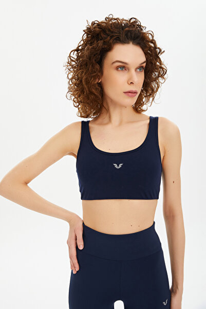 bilcee Γυναικείο αθλητικό στημόνι Navy Blue Lycra Crop Lifting Bra 0819