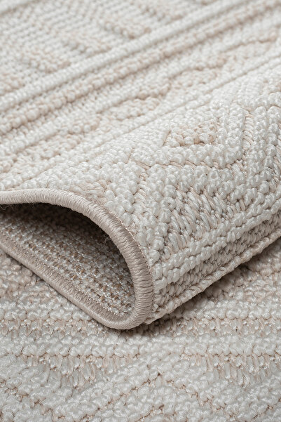 ANUTYA HOME Krem Bej Bohem İskandinav Bukle Loop Sisal Kesme Koridor Mutfak S...