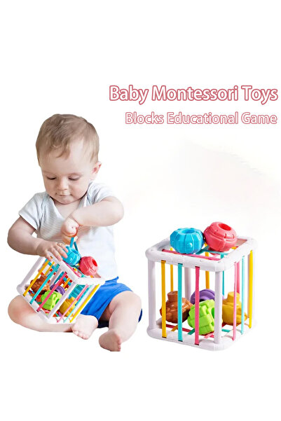 Choice لعبة تعليمية مربعة الشكل للأطفال من مونتيسوري، لعبة فرز أشكال ملونة لل...