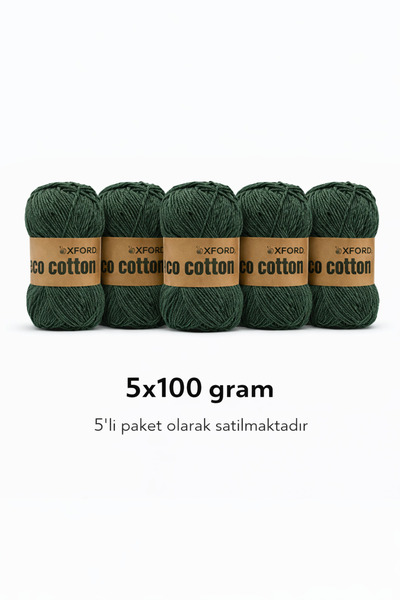 Oxford İplik 5'li Paket Eco Cotton - 100 gram 200 metre %100 Rejenere Pamuk Ö...