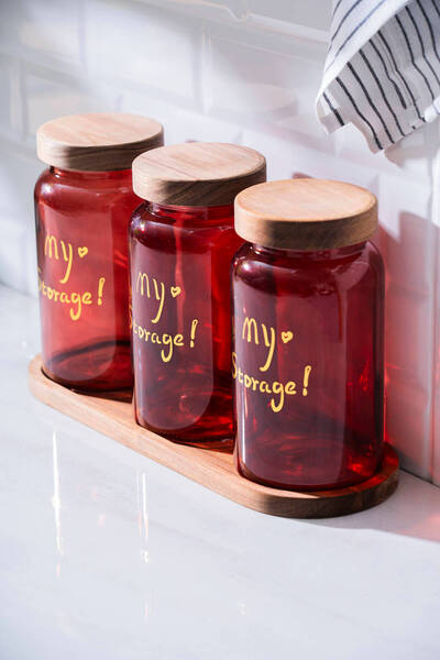 ACAR Pierre Akasya Kapaklı Kavanoz Seti - 19 cm