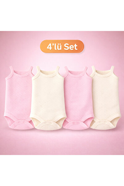 Novibaby 4-Piece Rope Strap Baby Undershirt Bodysuit Cotton Snap Fastener New...