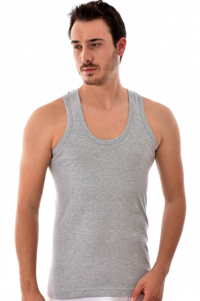 Seher 6 Pieces 0001 Men's Strappy Combed Cotton Undershirt