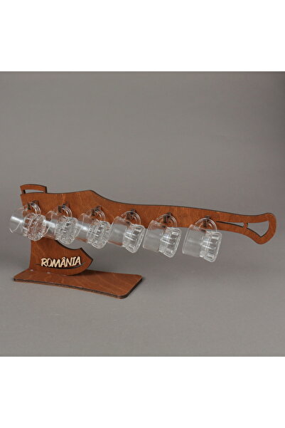 LimArt Stand with 6 brandy glasses - baltag 40x15 cm