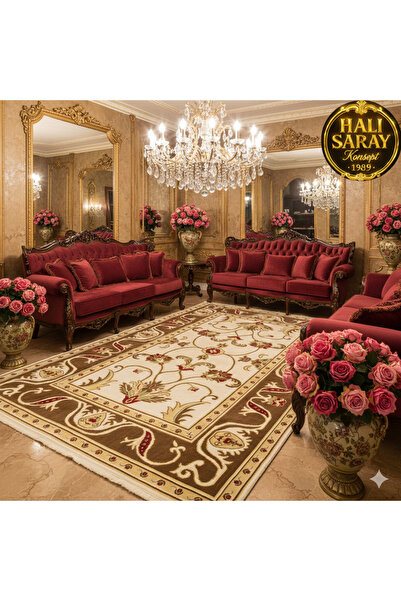 HALI SARAY CONCEPT YÜN HALI UŞAK  SAF YÜN  SÜPER HALI KAHVE ANTRASİT 01052