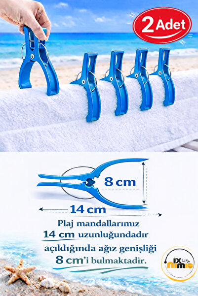 MixmioLife Beach Sunbed Clip Anti-Wind 14cm XXL Towel Holder Clip Strong Plas...