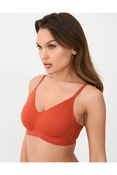 ALYA UNDERWEAR Дамски леко подплатен, с тънки презрамки, безшевен, лазерно из...